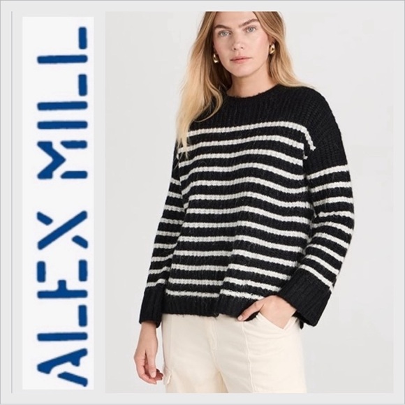 Alex Mill NORMANDIE STRIPE SWEATER XL Alpaca blend - Picture 1 of 9
